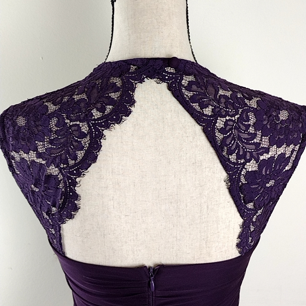 Xscape Purple Lace Cocktail Dress - Picture 9 of 13